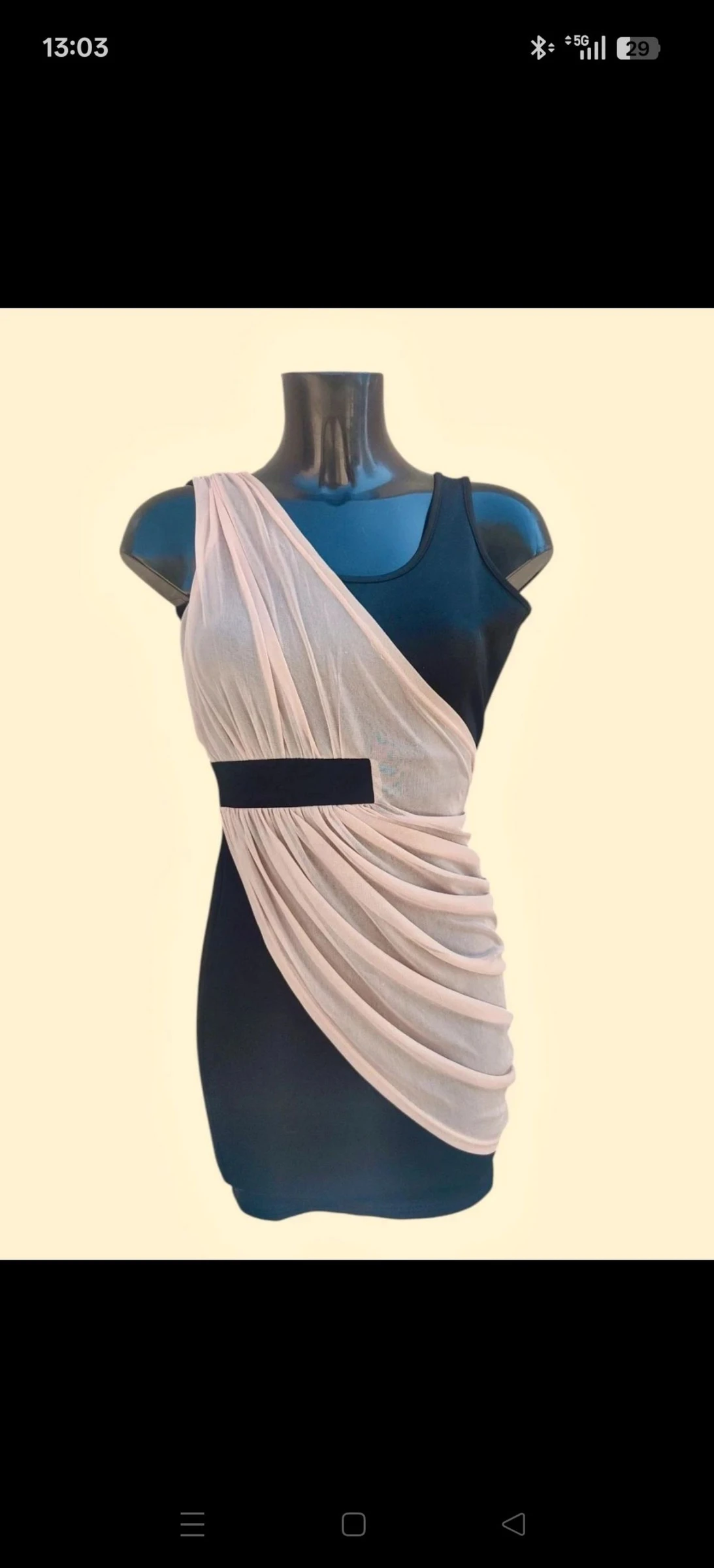 Vestido ajustado negro y beige Mim 